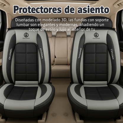 Funda para Asiento de Auto Nuke en Cuero Legítimo Universal +REGALO: Alfombra Completa