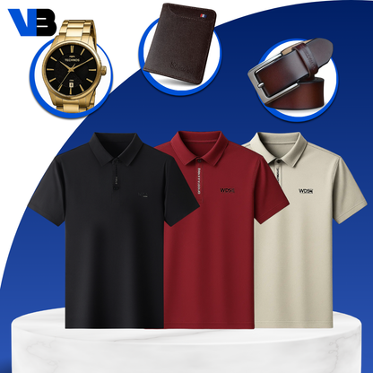 [Llevá 3, Pagá 2] Camisa Polo de Hombre Lanux en Algodón y Poliéster +REGALOS: Reloj, Cinturón y Billetera